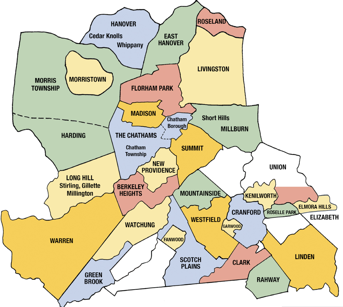 Renna Media coverage map of New Jersey towns