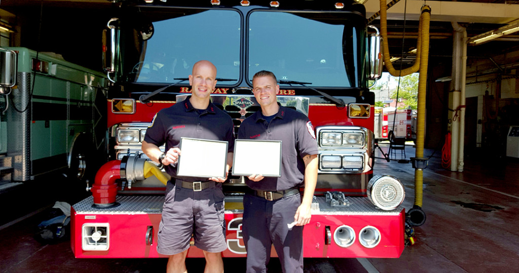 Firefighters Andrew Marchica and James Thornton