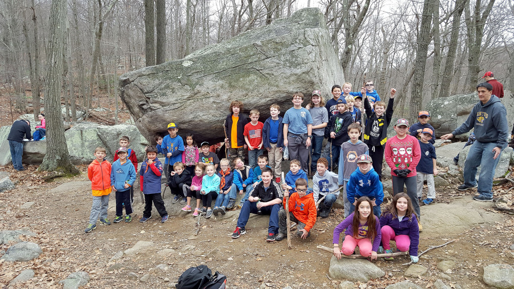 (above) Scouts from Cranford's Cub Scout Pack 103 at Tripod Rock.