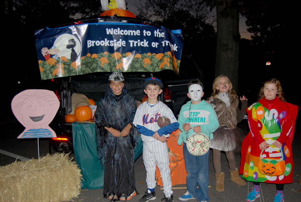(above) Brookside Place School fourth grade students, Eddie Toy and Daniel Dickson of Cranford participate in the annual Brookside Trick or Trunk hosted by the Brookside Parent Teacher Association.