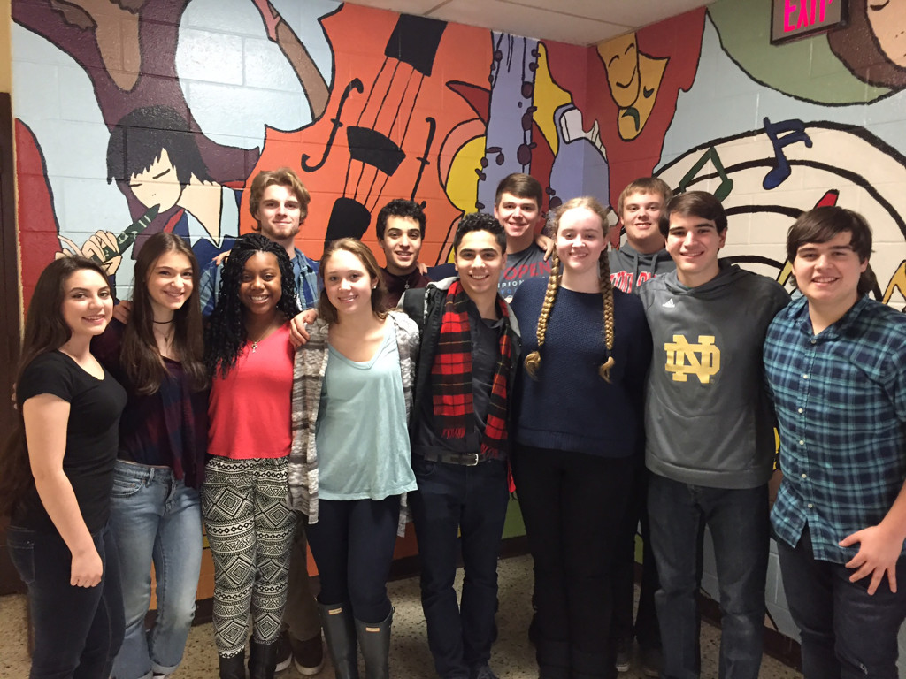 (above l-r) Laura Salway, Lauren Costa, Pria McNeil, Garrett Forrestal, Katherine Mackenzie, Max Kopla, Benjamin Gelber, Todd Sweeney, Samantha Gordon, Robert Morris, James Lynch, and Dylan Randazzo.