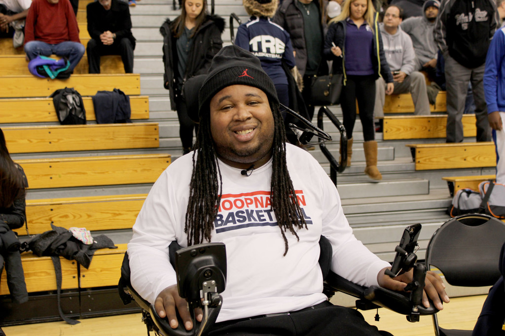 (above) Eric LeGrand at the AllState Hoop Classic at Kean University.