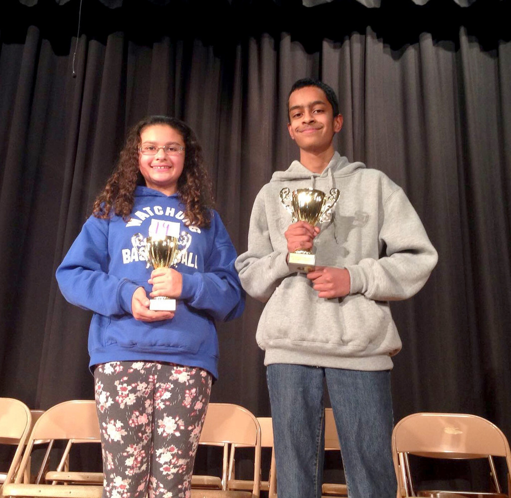 (above l-r) Mariam Contractor, second place and Abiram Gupta, first place.