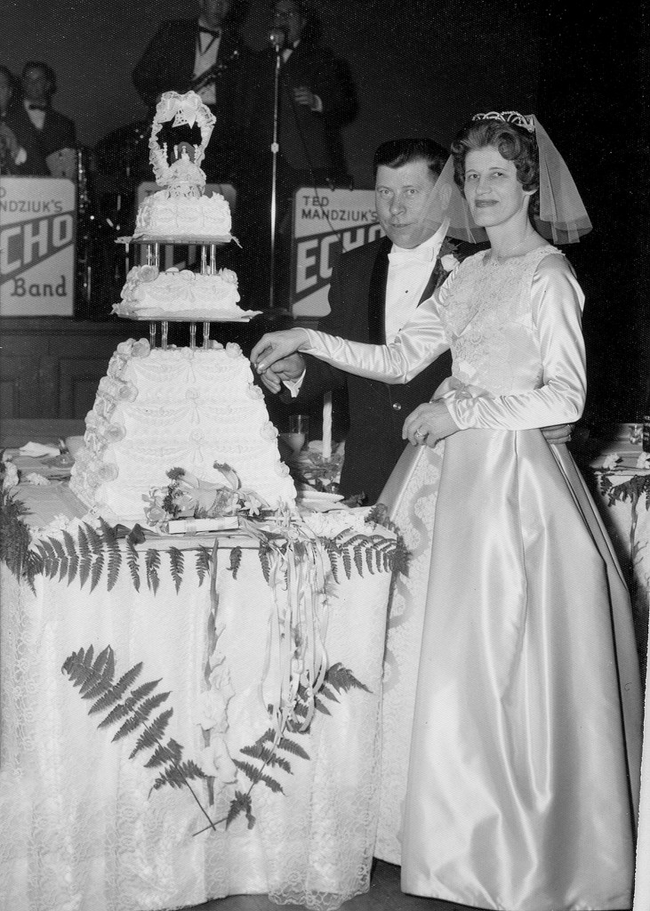 (above, and right) Wedding day, April 11, 1964