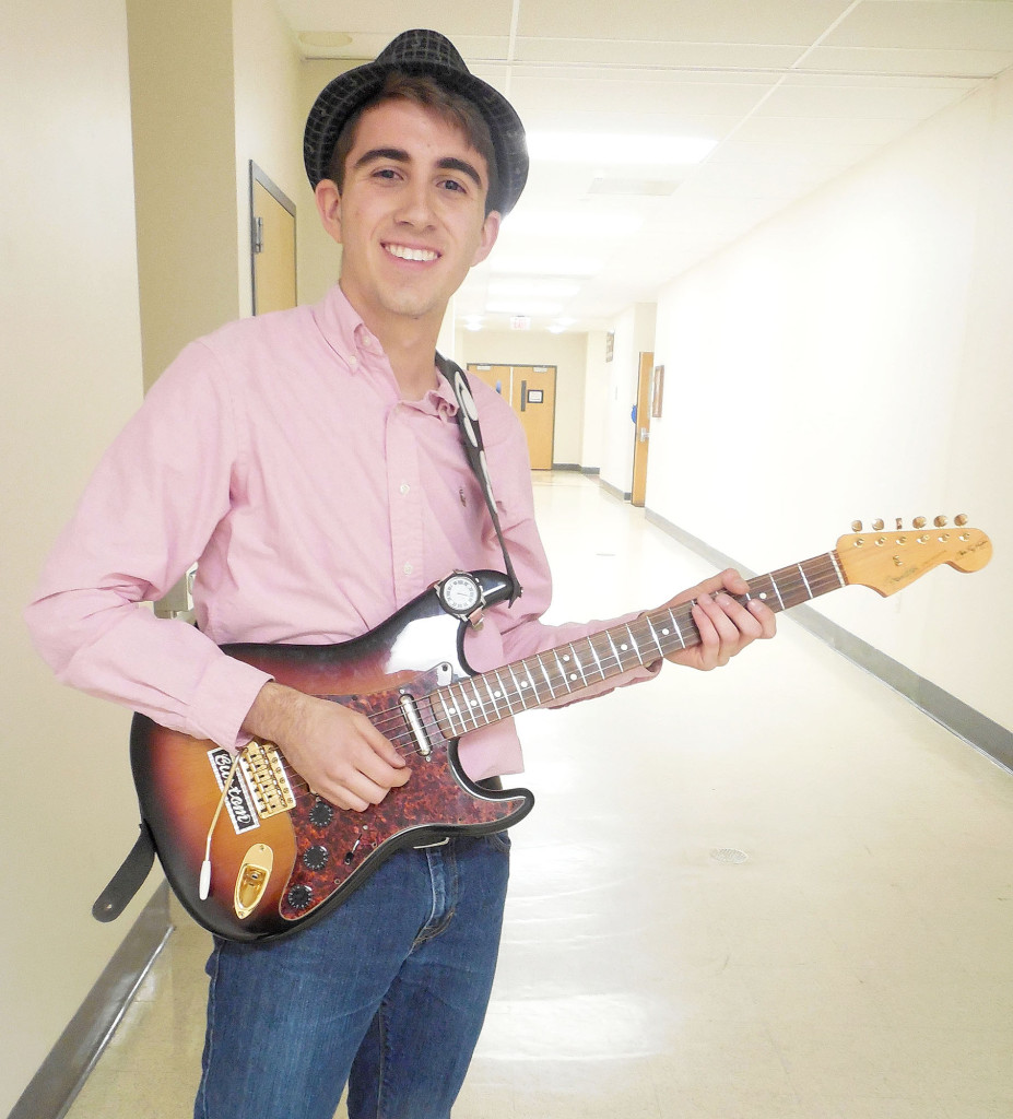 (above) Junior Anthony Speros of Stirling won third place honors, singing and playing electric guitar on a cover of “Voodoo Child,” by Stevie Ray Vaughan.