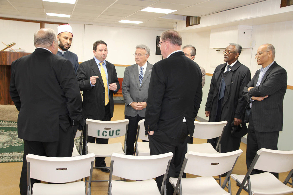 (above) ICUC President Dr. Wail Rasheed and Iman Said El Qasabi were on hand to answer questions from some of the many public officials who were in attendance during the open house held at the Islamic Center of Union County located on Morris Ave. in Union.