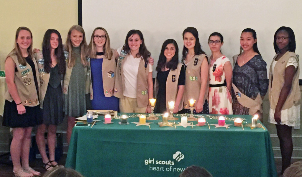 (above) The Girl Scouts of Cranford gathered on the evening of May 25th for an awards ceremony.