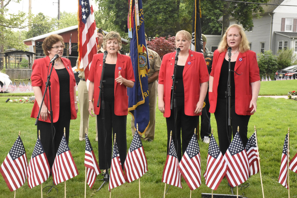 (above) Members of the Hickory Tree Chorus Sweet Adelines International sang ‘This is my Country’ and ‘God Bless America’.