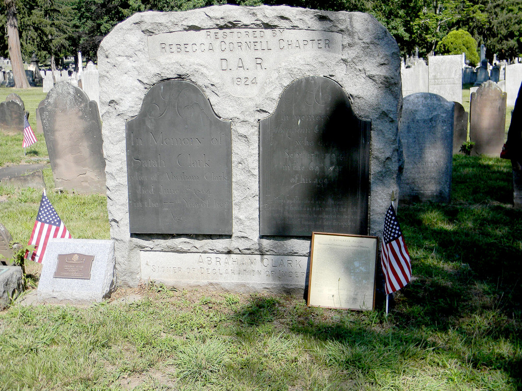 (above) The gravesites of Sarah and Abraham Clark in Rahway Cemetery.