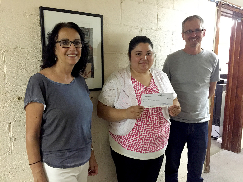 (above l-r) Fanwood-Scotch Plains Rotary President Carmela Resnick and Service chair Gerry Leary presented a check to Nataly Mojica of El Centro.
