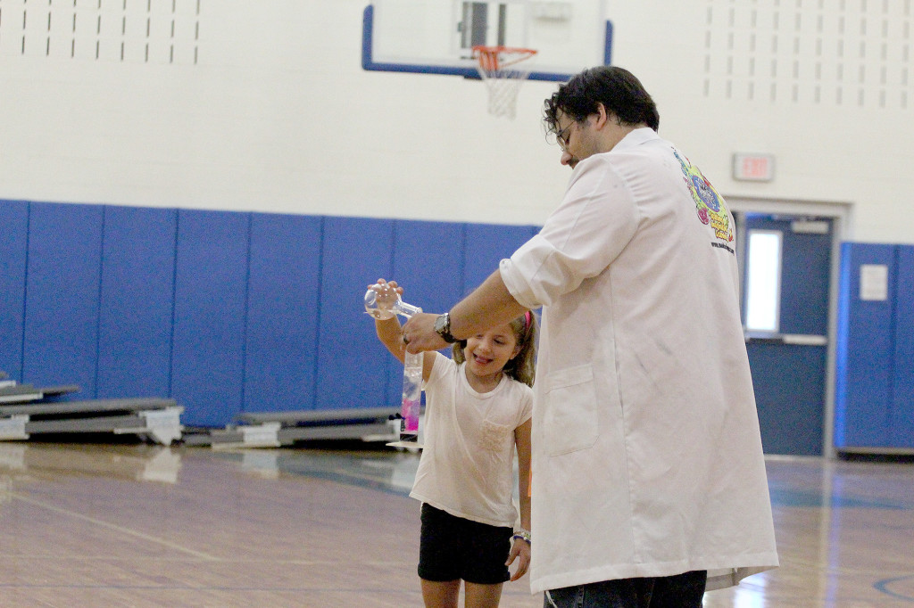 (above) Mad Science Visit —Campers were treated to “Minion-themed” science experiments.