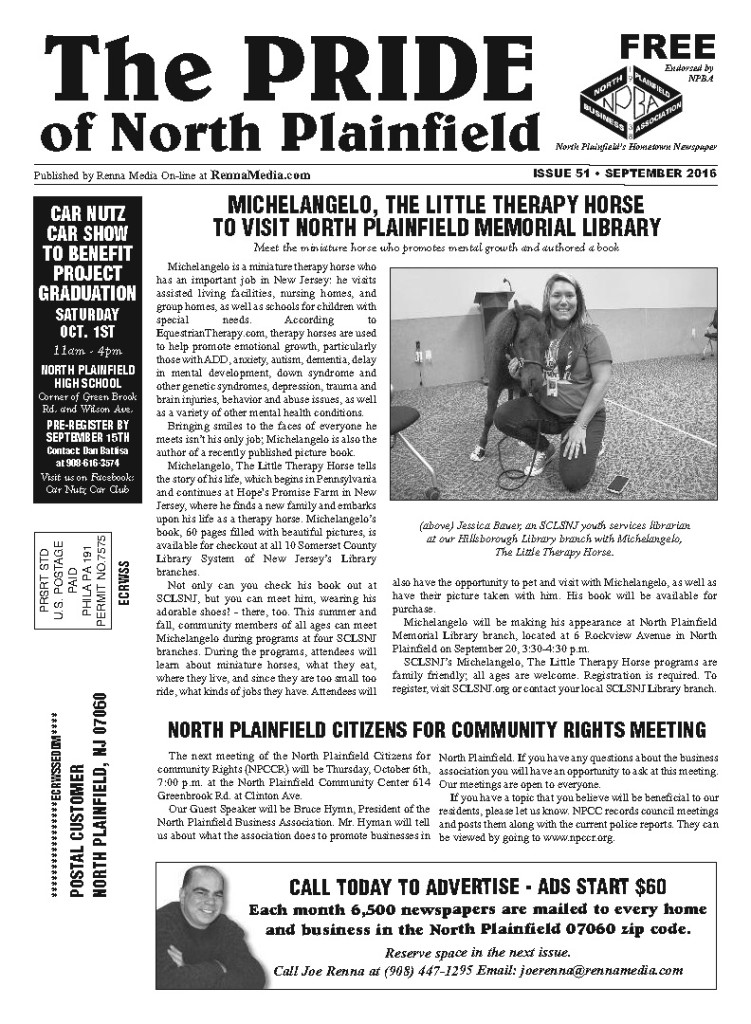 The Pride of North Plainfield Sept. 2016 Issue.