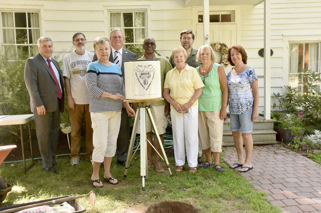 (above) The New Providence Historical Society recently buried a time capsule to be excavated by future residents in the year 2066.