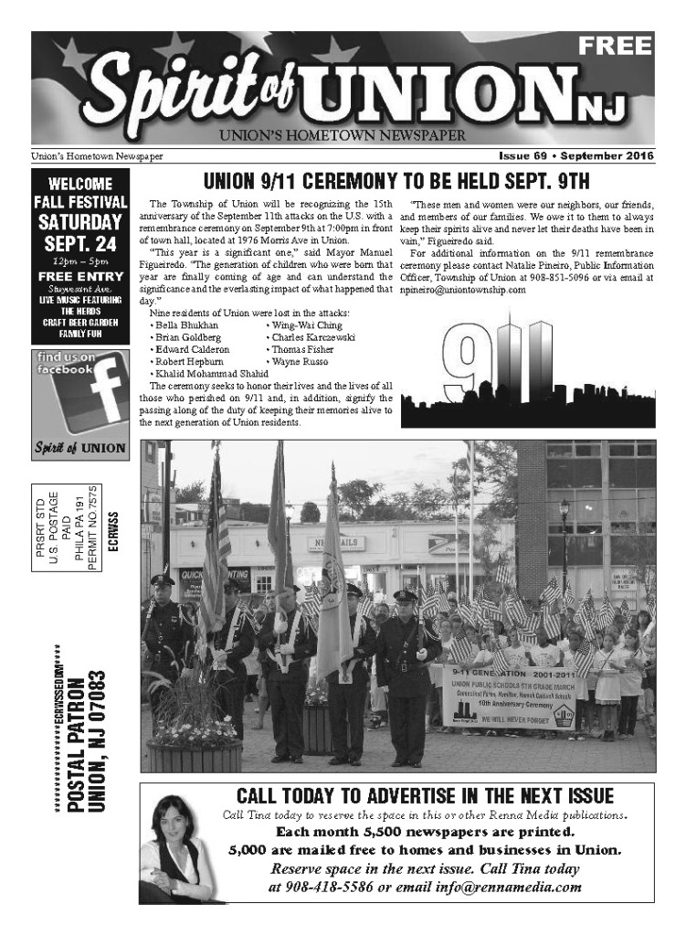 Spirit of Union Sept. 2016 Issue