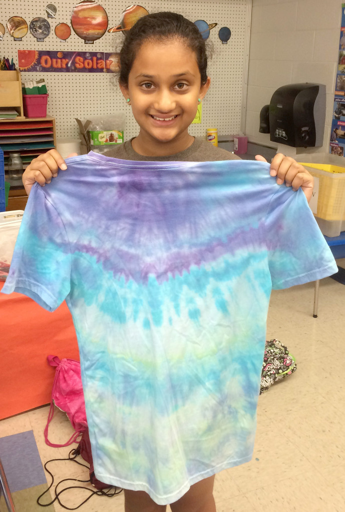 (above) Soon-to-be 5th grader Misha Patel shows off her “tie-dye in a jar.”