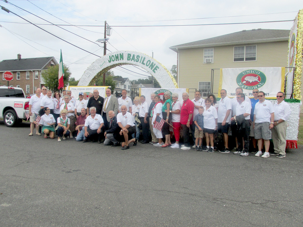 (above) Group of District 10 UNICANS including VP Joe Arancio, President Ralph Bernardo, District Governor Bill Hearon and Member Henry Varriano from the Clark Chapter prepare to march in the Annual Basilone Parade in Raritan honoring John Basilone – WWII hero.