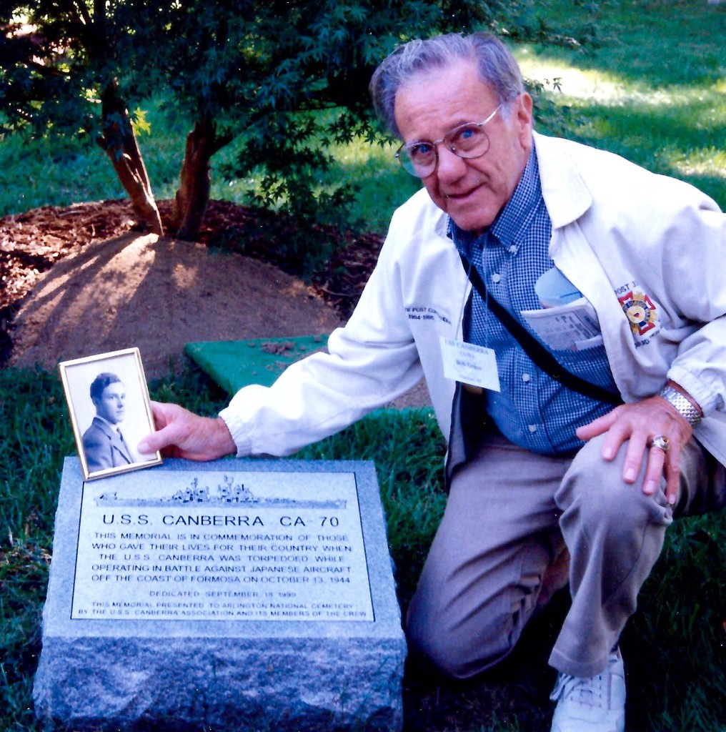 (above) James Roberts grave at Zachary Taylor National Cemetery, with Bob Greco.