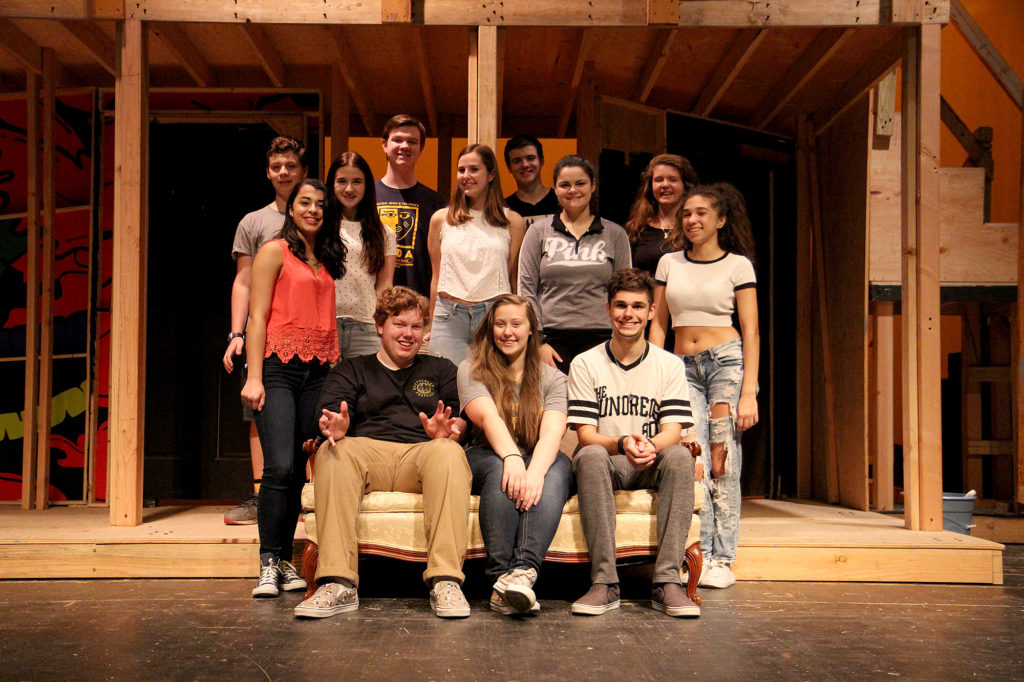 (above) The cast and stage managers of the CHS Fall Production of Noises Off.