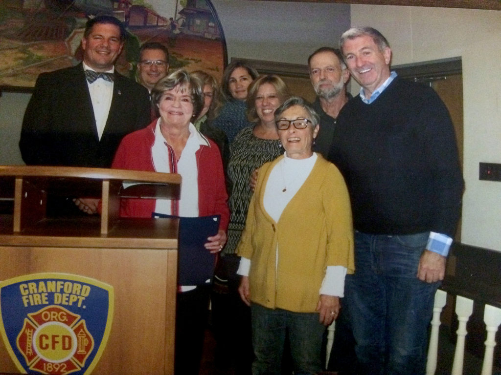 (above) The Township of Cranford issued a Proclamation at its October 25, 2016 meeting commemorating Cranford Family Care’s 80th Year of Service. (front, l-r) Mayor And is Kalnins, Executive Director Kathy Willis, Diane, and Barry O’Donovan; (back, l-r) Mike Flynn, Board President Carolyn Dittmar, Julie Carroll, Jennifer Mehr, and John Mujica.