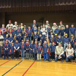 Cub Scout Pack 263 with New Providence Mayor Al Morgan before their toy building pack meeting in December.