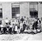 New Orange School outside w children 1900