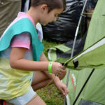 Girl Scout Pitches her Tent