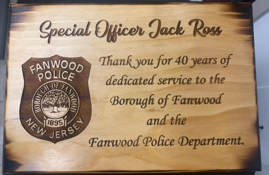 Special Officer Jack Ross Plaque