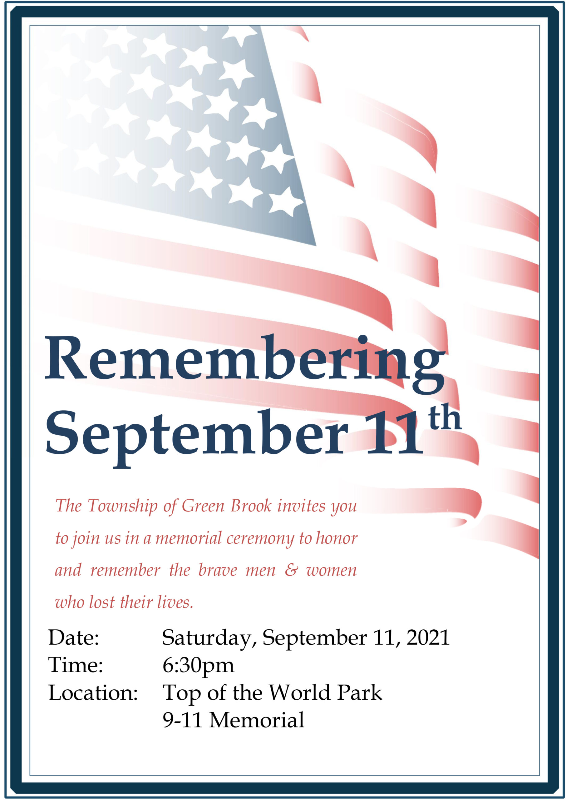 Renna Media | Green Brook 9/11 Memorial Ceremony 2021