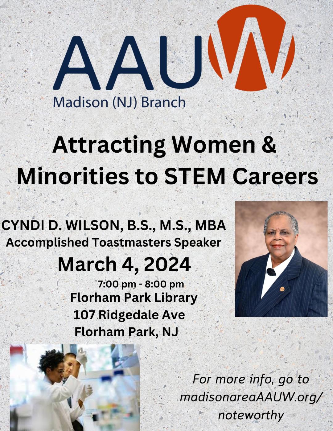 Attracting Women and Minorities to STEM Careers – March 4th