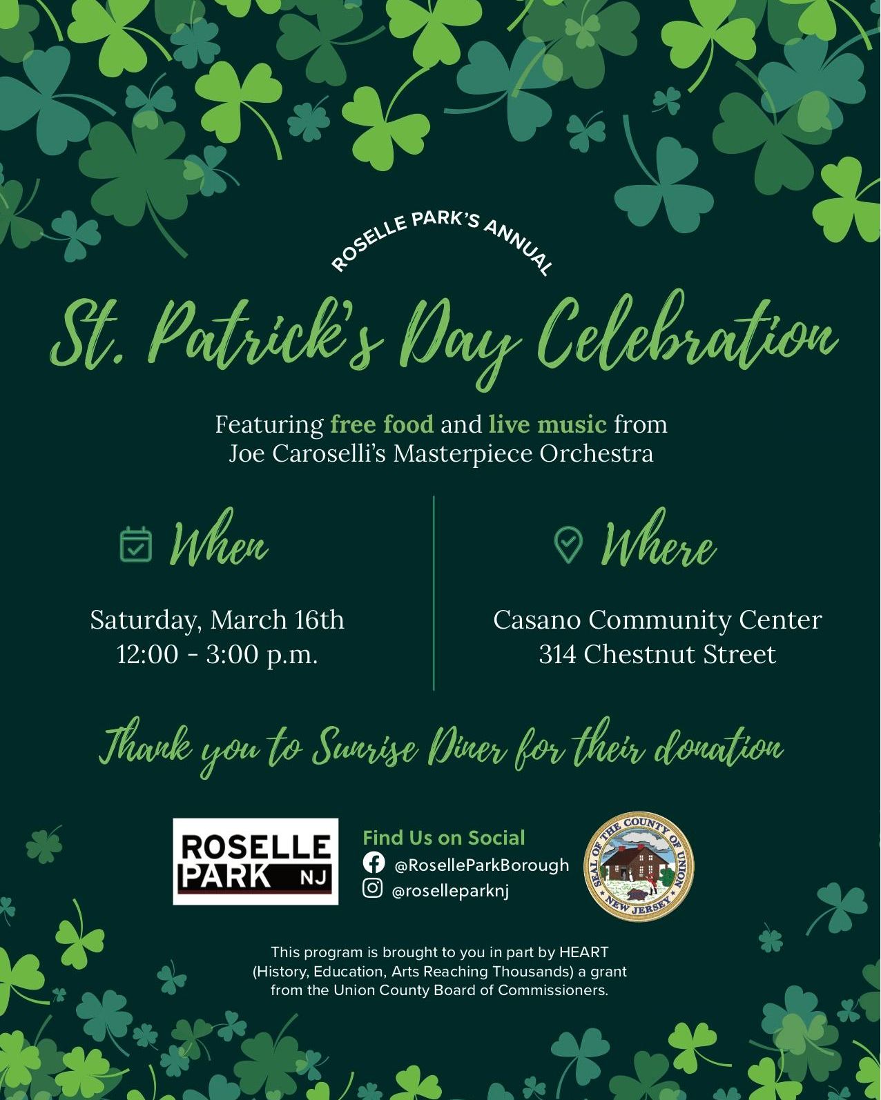 Roselle Park Annual St. Patrick’s Day Celebration