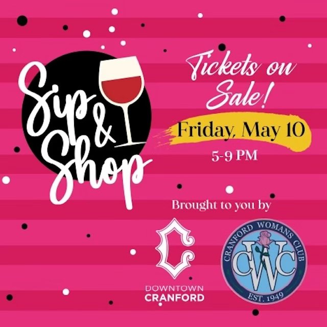 Save the Date: Cranford Sip & Shop event set for May 10th