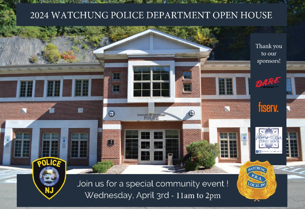 Watchung Police Department Open House – April 3rd