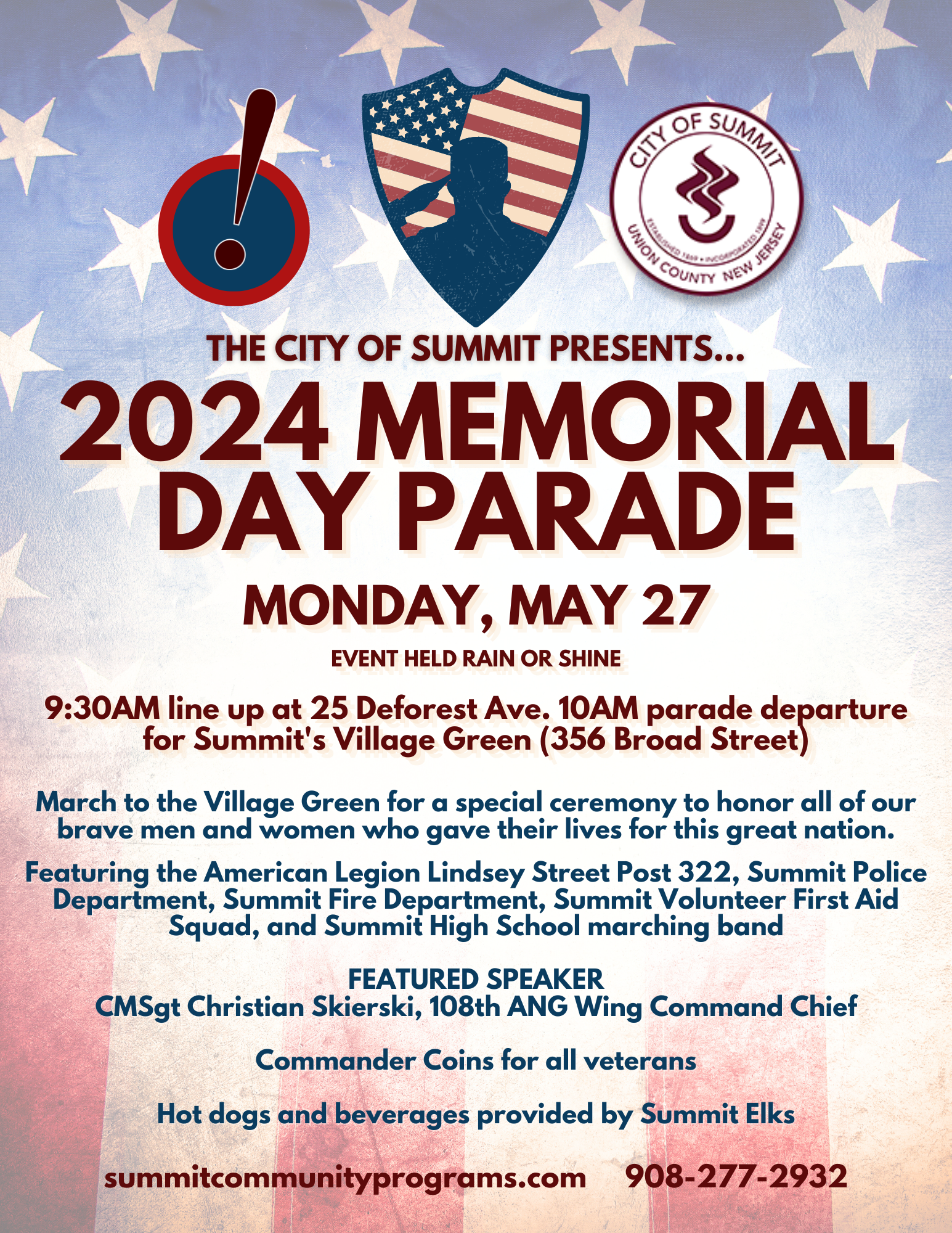 Summit 2024 Memorial Day Parade set for May 27th