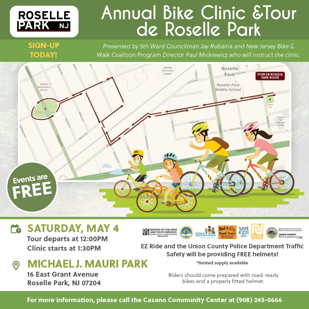 Tour de Roselle Park Set for May 4th