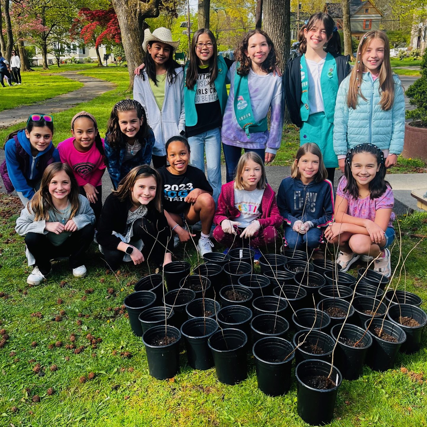 Cranford Girl Scouts Help Shade Tree Commission Improve Canopy