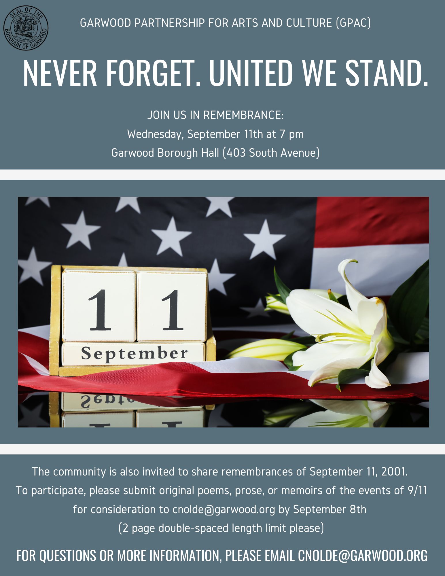 Garwood’s Annual September 11th Remembrance Service